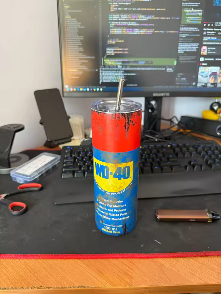 20oz WD40 Dirty Pattern Thermos, Stainless Steel