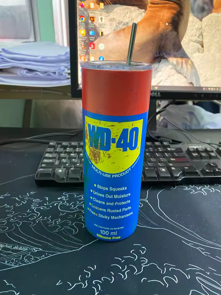 20oz WD40 Dirty Pattern Thermos, Stainless Steel