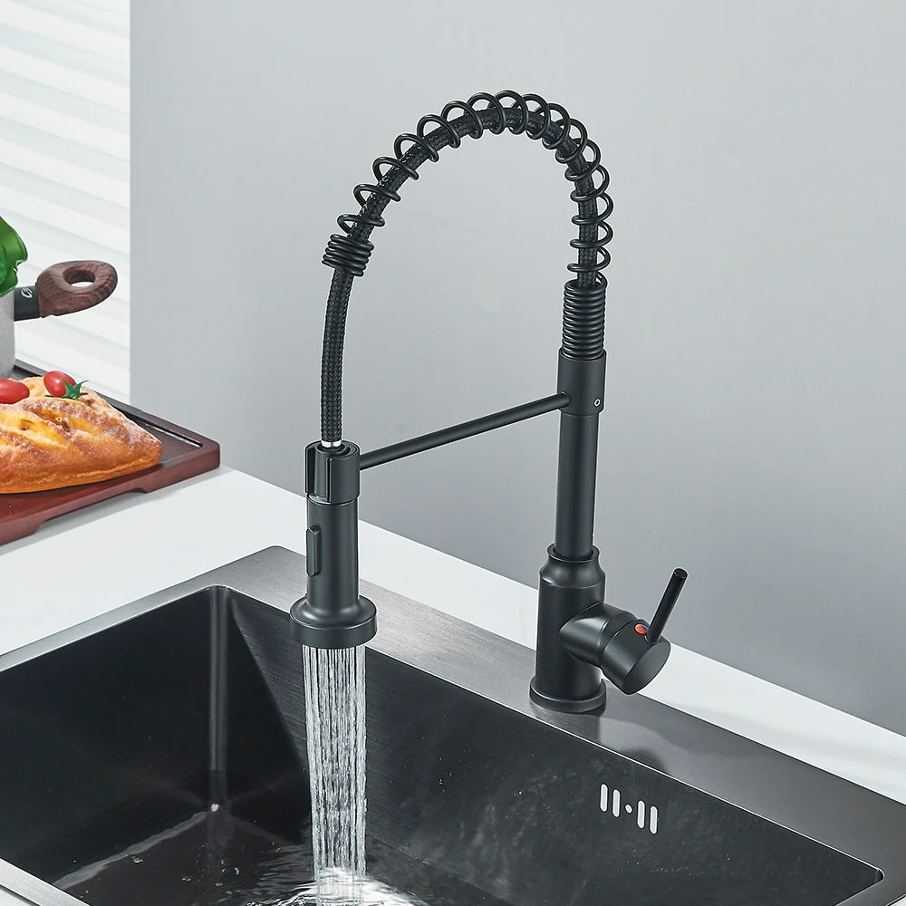 Sleek Matte Black Kitchen Faucet