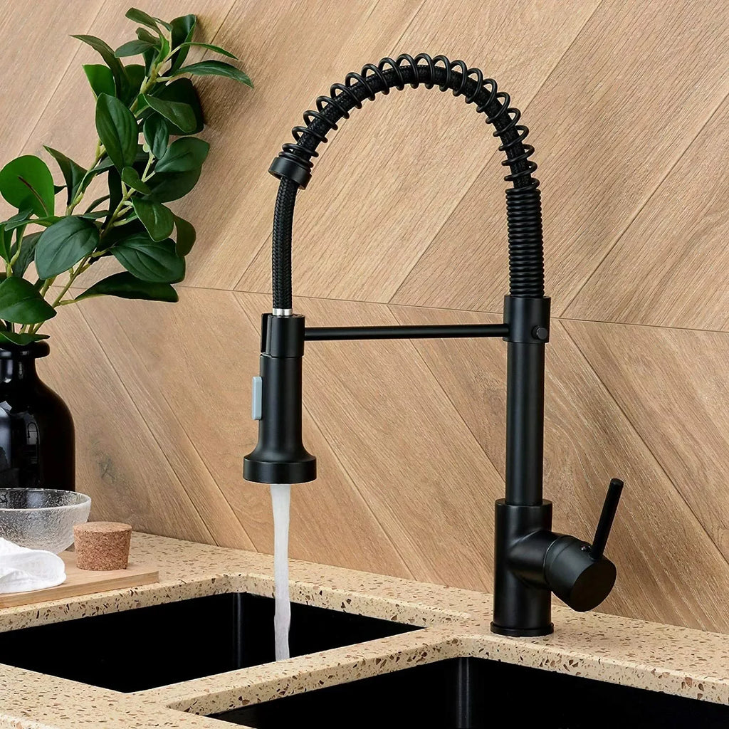 Sleek Matte Black Kitchen Faucet