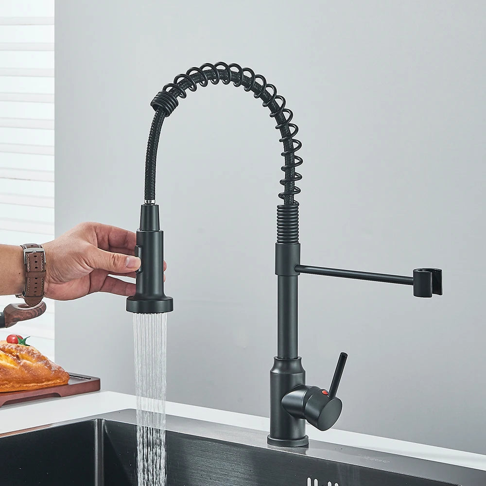Sleek Matte Black Kitchen Faucet