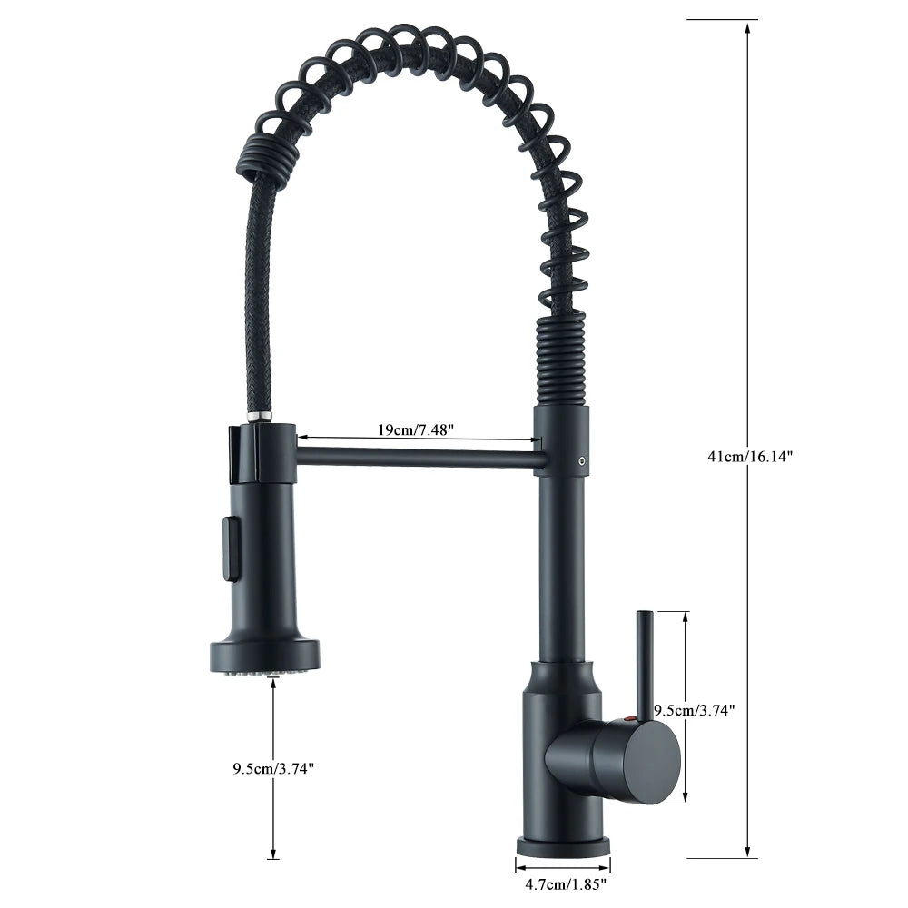 Sleek Matte Black Kitchen Faucet